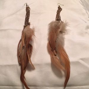 Multicolored Feather Earrings
